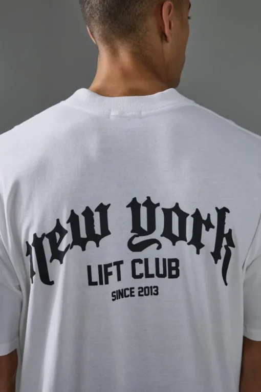 Man Active New York Lift Club Oversized Extended Neck T-Shirt