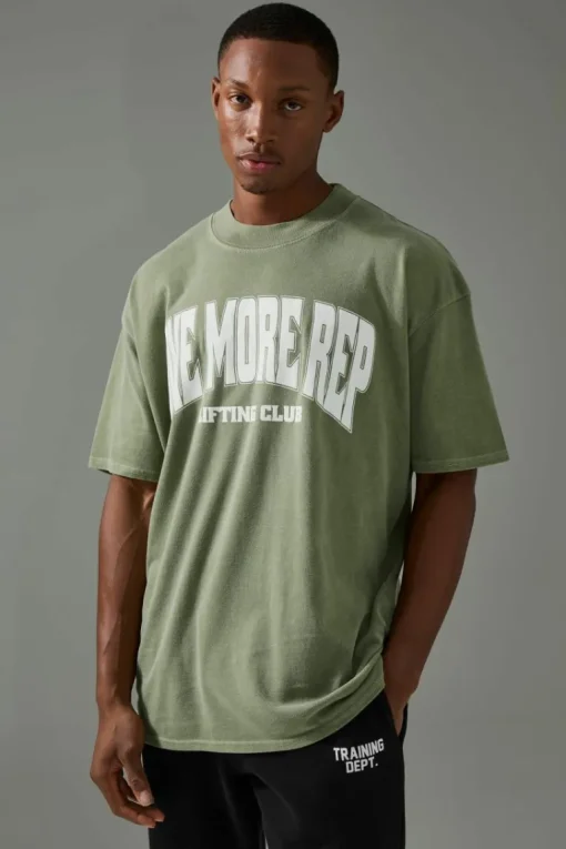 Man Active One More Rep Oversized Over-dye T-shirt