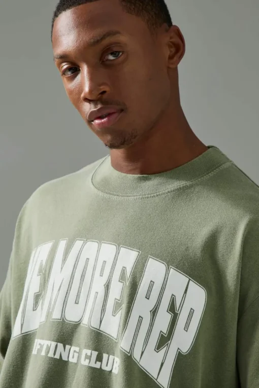 Man Active One More Rep Oversized Over-dye T-shirt