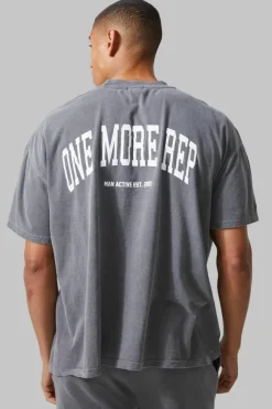 Man Active Oversized Overdye Rep T-shirt