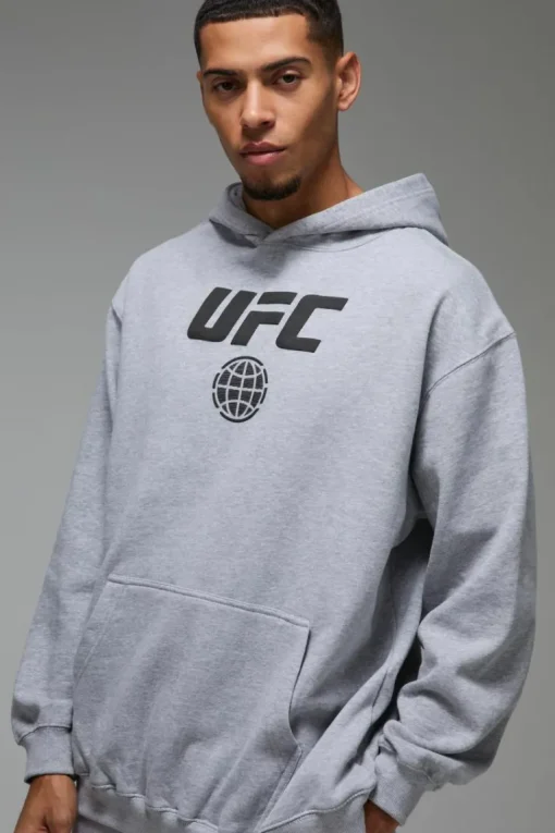 Man Active Oversized UFC Puff Print License Hoodie