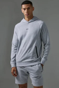 Man Active Pro Fleece Reg Fit Hoodie & Short Tracksuit