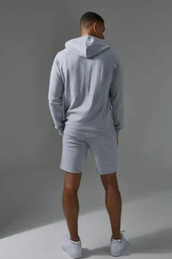 Man Active Pro Fleece Reg Fit Hoodie & Short Tracksuit