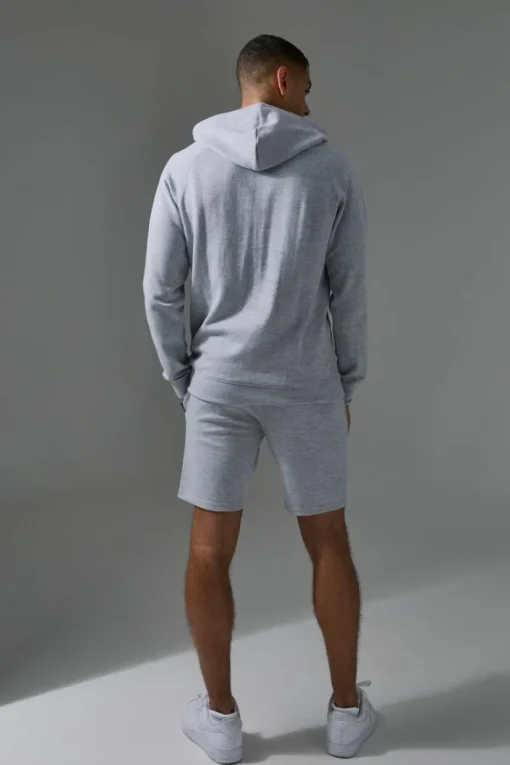Man Active Pro Fleece Reg Fit Hoodie & Short Tracksuit