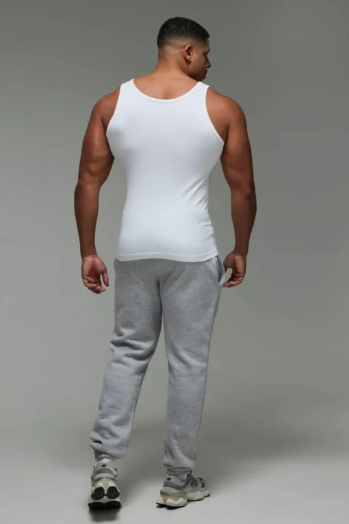Man Active Seamless Rib Muscle Fit Vest