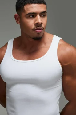 Man Active Seamless Rib Muscle Fit Vest
