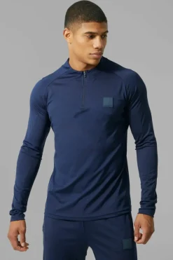 Man Active Skinny Crew Neck 1/4 Zip Tracksuit