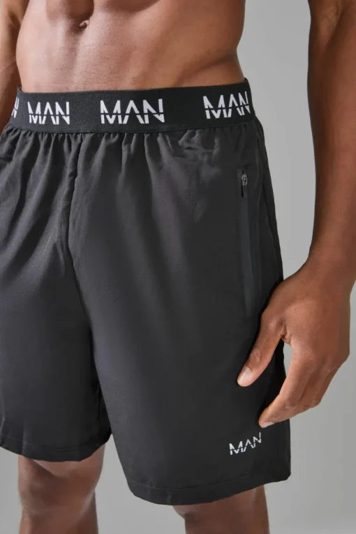 Man Active Stretch Woven Regular Fit 7inch Gym Short