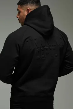 Man Active Training Dept Embossed Oversized Hoodie