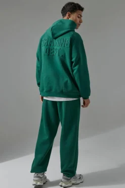 Man Active Training Dept Embossed Oversized Hoodie
