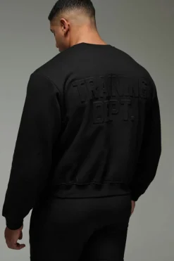 Man Active Training Dept Boxy Embossed Sweatshirt