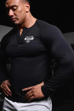 Man Active X OG Gym Muscle Fit Long Sleeve Henley