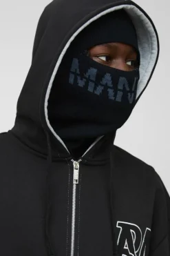 Man Dash Zip Detail Face Covering