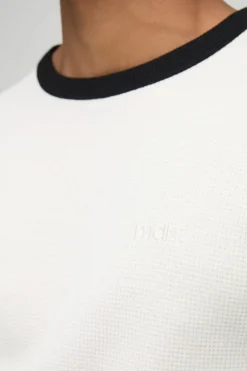 Man Embroidered Waffle Ringer T-Shirt