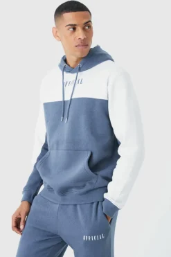 Man Roman Colour Block Hooded Tracksuit