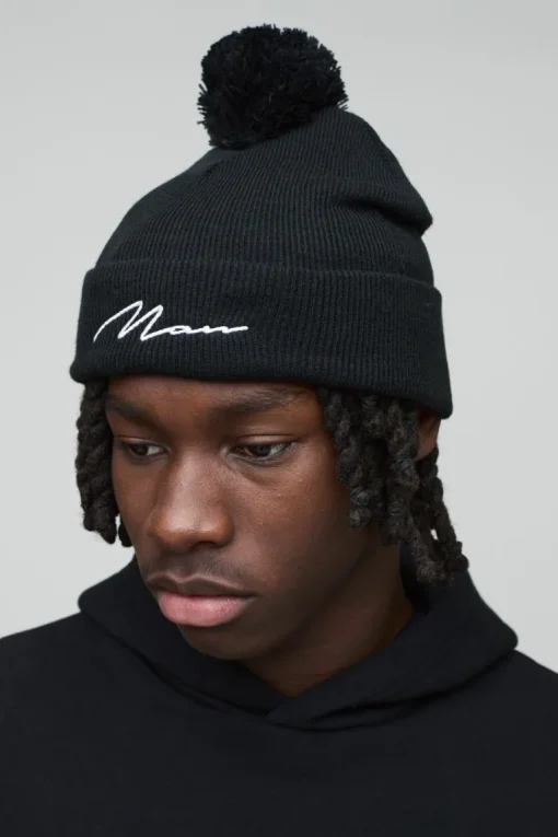 Man Signature Bobble Beanie