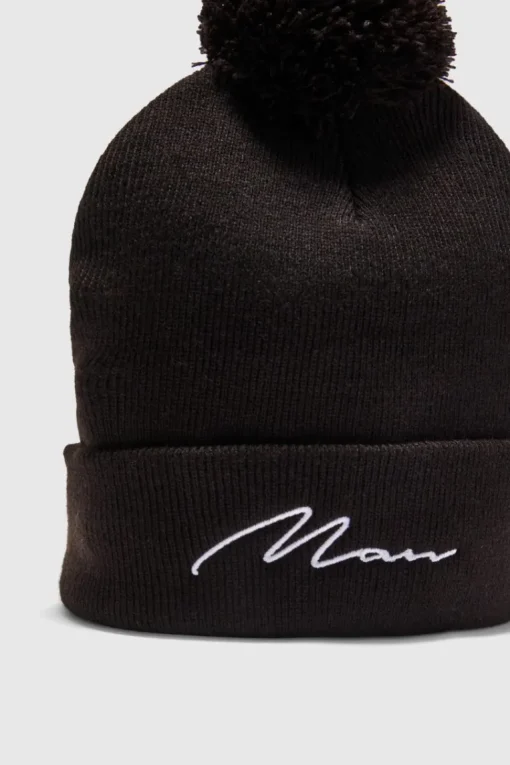 Man Signature Bobble Beanie