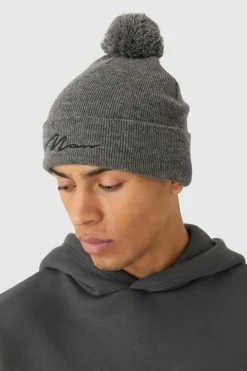 Man Signature Bobble Beanie
