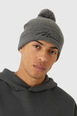 Man Signature Bobble Beanie