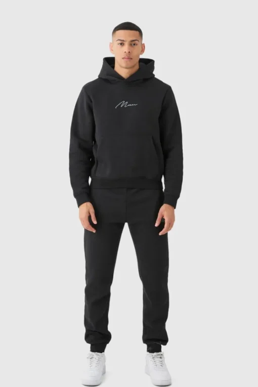 Man Signature Boxy Hooded Tracksuit