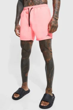 Man Signature Mid Length Swim Shorts