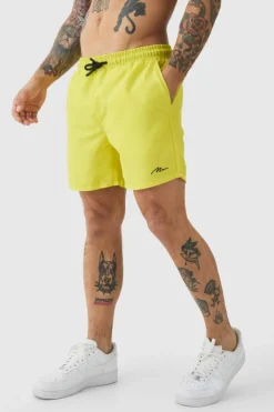 Man Signature Mid Length Swim Shorts