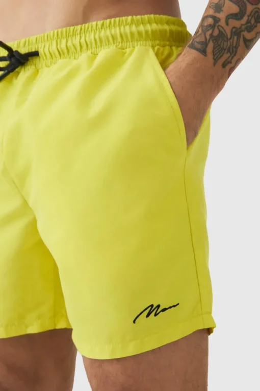 Man Signature Mid Length Swim Shorts