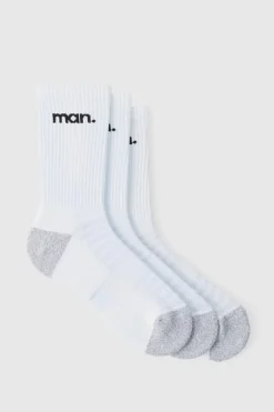 Man Sport Cushioned Training Crew Socks 3 Pack