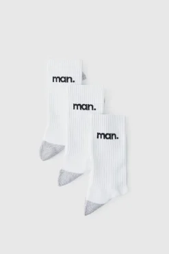 Man Sport Cushioned Training Crew Socks 3 Pack