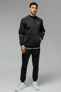 Man Sport Track Top and Cuffed Jogger Tracksuit