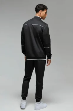 Man Sport Track Top and Cuffed Jogger Tracksuit