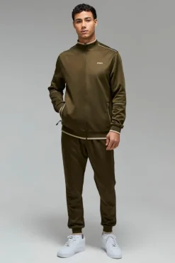 Man Sport Track Top and Cuffed Jogger Tracksuit