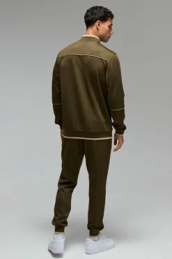 Man Sport Track Top and Cuffed Jogger Tracksuit