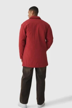 Man Tab Crinkle Longline Mac In Rust