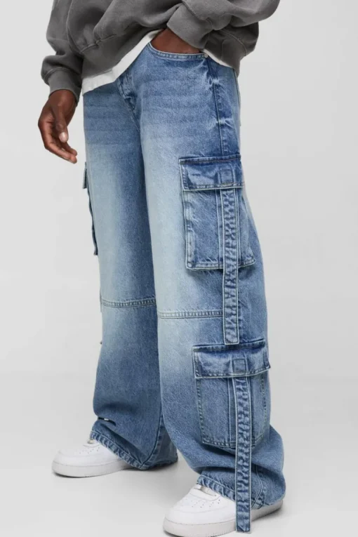 Multi Pocket Baggy Cargo Jeans
