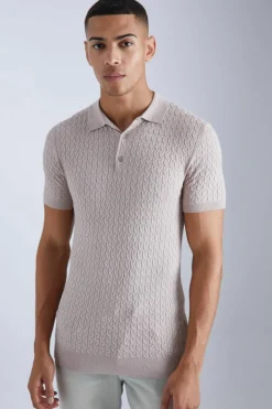 Muscle Short Sleeve Cable Polo