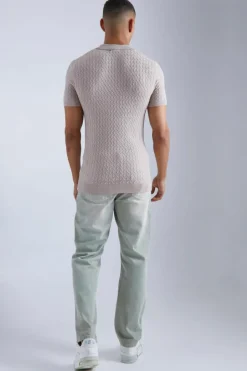 Muscle Short Sleeve Cable Polo