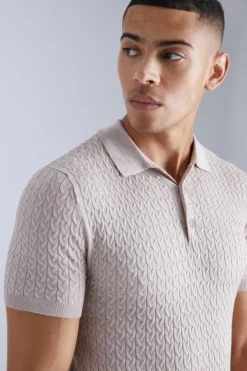 Muscle Short Sleeve Cable Polo