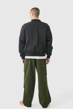 Official Satin Pinstripe Varsity Bomber Jacket