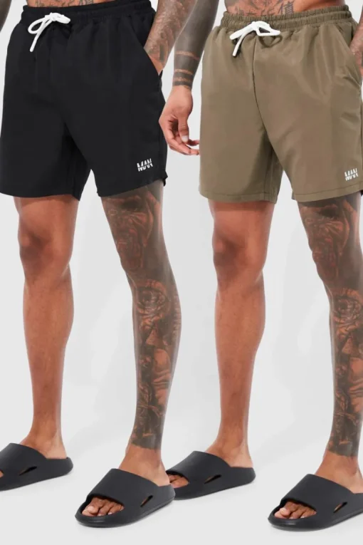 Original Man Mid 2 Pack Swim Shorts