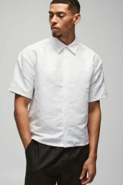 Oversized Abstract Jacquard Boxy Shirt