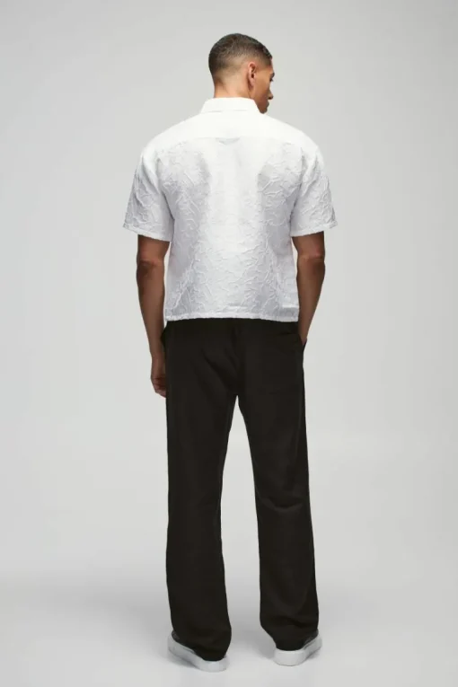 Oversized Abstract Jacquard Boxy Shirt