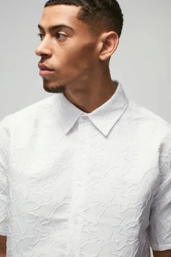 Oversized Abstract Jacquard Boxy Shirt