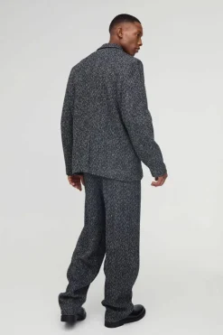 Oversized Boucle Boxy Blazer & Trouser Suit