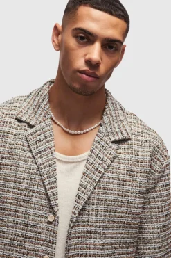 Oversized Boucle Dropped Revere Shirt