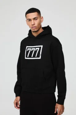 Oversized Boxy 777 Graphic Hoodie