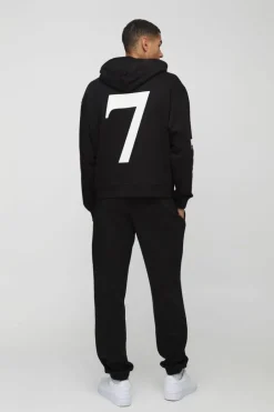 Oversized Boxy 7 Print Hooded Tracksuit