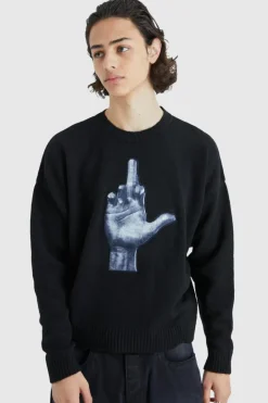 Oversized Boxy Badge Detail Brushed Jumper