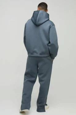 Oversized Boxy Bonded Scuba Split Hem Tracksuit