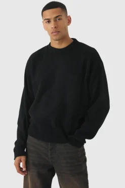 Oversized Boxy Brushed Knitted Jumper